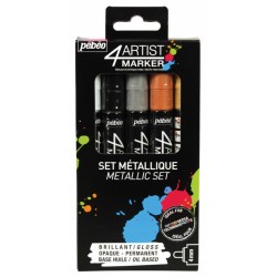 SET 5 METALLIC COLOR 4ARTIST MARKER 4 MM OIL-BASED PAINT MARKER -